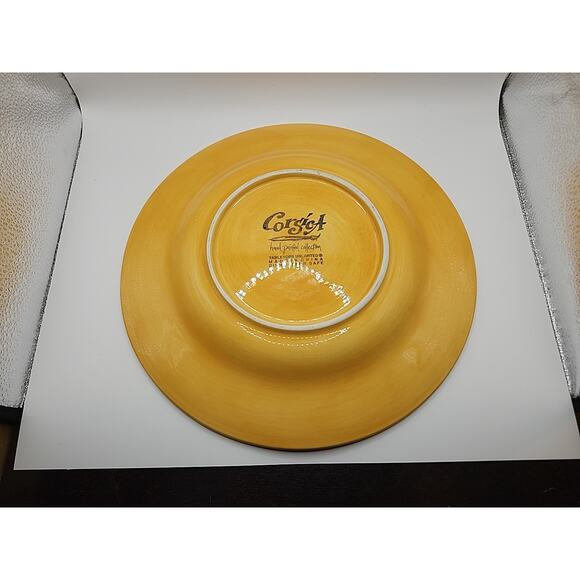 Corsica Home Hand Painted Hand Crafted Large 11 1/4" Yellow Dinner Serving Plate - Picture 3 of 6